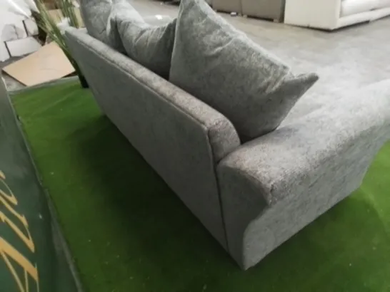 DESIGNER GREY FABRIC THREE SEATER SOFA