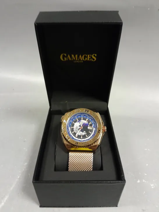 GAMAGES LONDON ATLAS ROSE WORLD VIEW WATCH