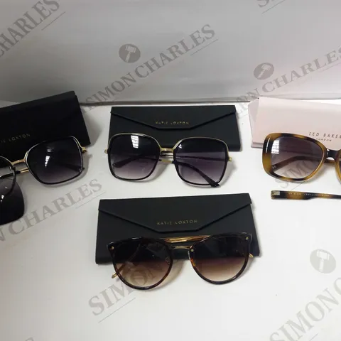 BOX OF 4 PAIRS OF SUNGLASSES TO INCLUDE KATIE LOXTON SANTORININ SUNGLASSES, KATIE LOXTON VALENCIA SUNGLASSES, TED BAKER MARGO LARGE SUNGLASSES