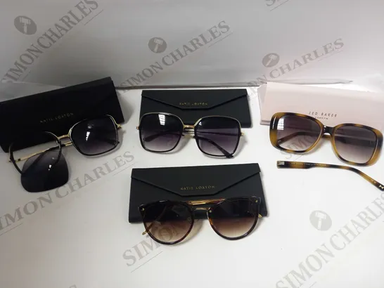 BOX OF 4 PAIRS OF SUNGLASSES TO INCLUDE KATIE LOXTON SANTORININ SUNGLASSES, KATIE LOXTON VALENCIA SUNGLASSES, TED BAKER MARGO LARGE SUNGLASSES RRP £135