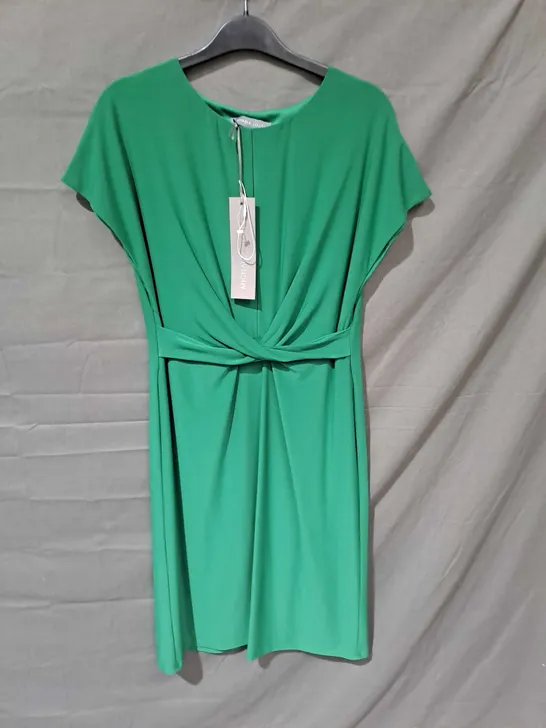 MICHAELA LOUISA FORMAL DRESS WITH TIE FRONT GREEN SIZE 8