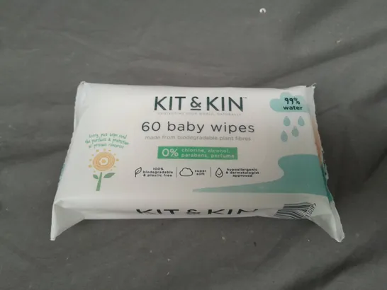 APPROXIMATELY 10 PACKS OF 60 KIT & KIN BABY WIPES 