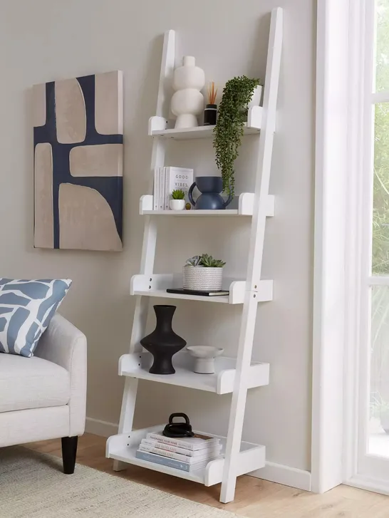 REBEL LADDER SHELF - WHITE - FSC CERTIFIED - COLLECTION ONLY