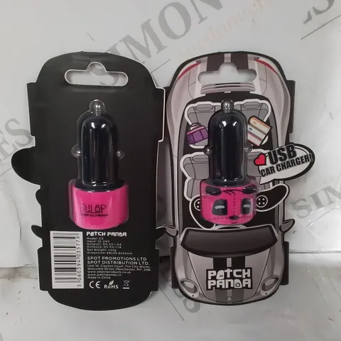 LOT OF APPROXIMATELY 16 PATCH PANDA USB CAR CHARGERS - PINK