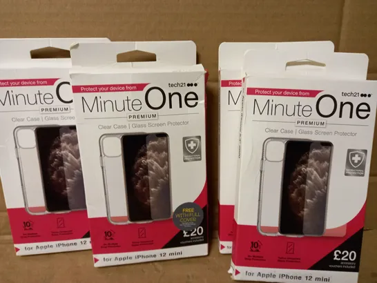 LOT OF 4 MINUTE ONE CLEAR CASES FOR IPHONE 12 MINI