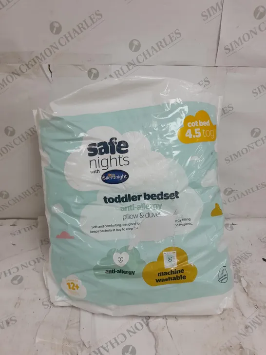 SAFE NIGHTS TODDLER ANTI-ALLERGY BEDSET INCLUDES PILLOW AND DUVET 4.5 TOG