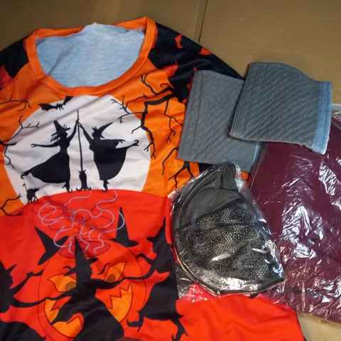 BOX OF APPROXIMATELY 10 ASSORTED CLOTHING AND FASHION ITEMS OF VARIOUS COLOURS AND STYLES