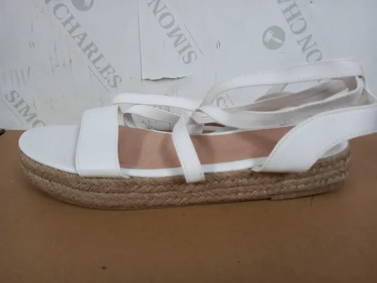 PAIR OF CORK SANDALS (WHITE), SIZE 6 UK