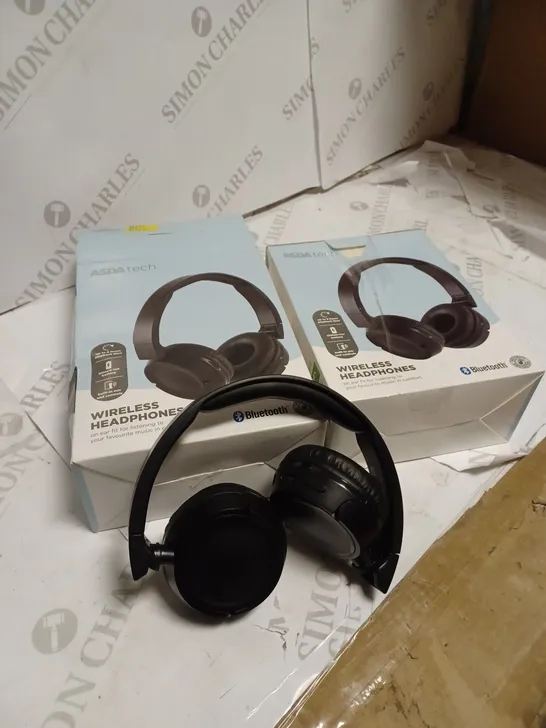 LOT OF TWO ASDA TECH WIRELESS HEADPHONES