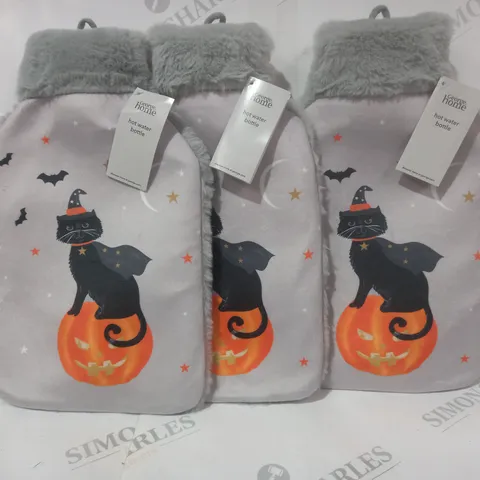 BOX OF APPROXIMATELY FIVE BRAND NEW HALLOWEEN THEMED HOT WATER BOTTLES IN GREY