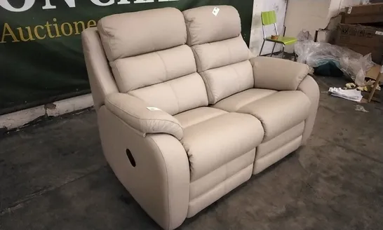 QUALITY BRITISH DESIGNED & MANUFACTURED G PLAN GREENWICH 2 SEATER MANUAL RECLINER CAMBRIDGE PLASTER LEATHER SOFA