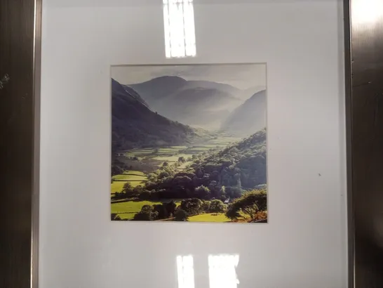 2 ASSORTED FRAMED PHOTOGRAPHS TO INCLUDE; THORNEYTHWIATE FARM, BORROWDALE, CUMBRIA AND BEACON HILL