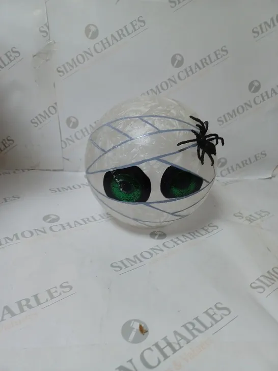 FESTIVE 20CM BO LIT MUMMY GLASS BALL HALLOWEEN DECORATION RRP £19.99