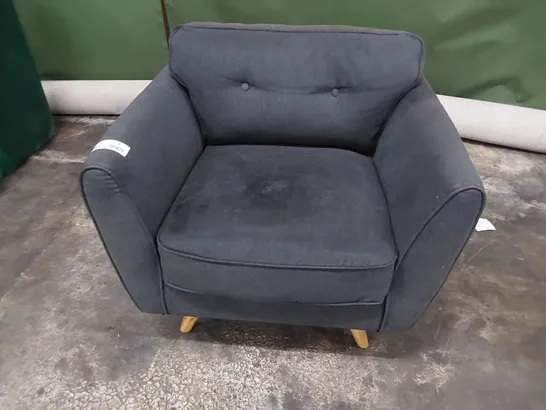 DESIGNER EASY CHAIR CHARCOAL FABRIC 