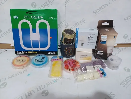 BOX TO CONTAIN 20 ASSORTED RELAXATION AND HOUSEHOLD GOODS, INCLUDES BULBS, CANDLES & WAX MELTS ETC 