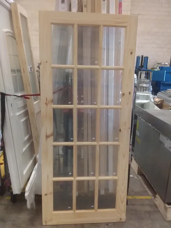 15 LITE KNOTTY PINE GLAZED INTERNAL DOOR 78" X 33"