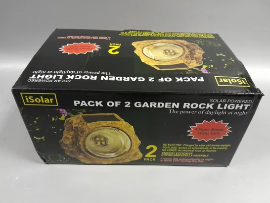 BOXED ISOLAR PACK OF 2 GARDEN ROCK LIGHTS