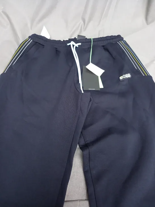 HUGO BOSS NAVY RETRO TRACKSUIT PANTS - SMALL