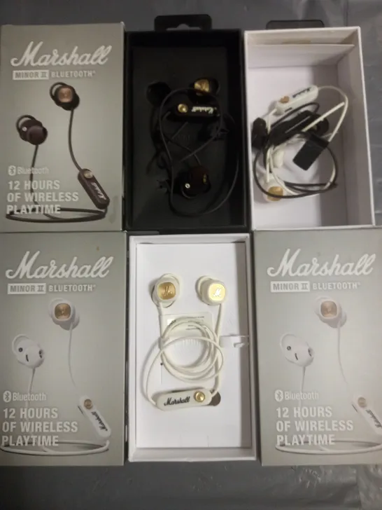 LOT OF 3 SETS OF MARSHALL MINOR 2 BT WIRELESS EARPHONES