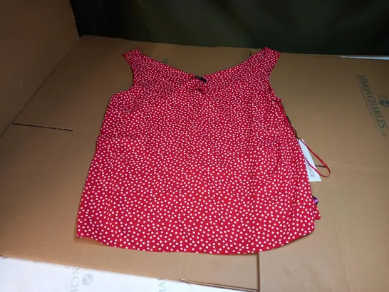 ROMAN RED/WHITE POLKA DOT VEST - SIZE 18