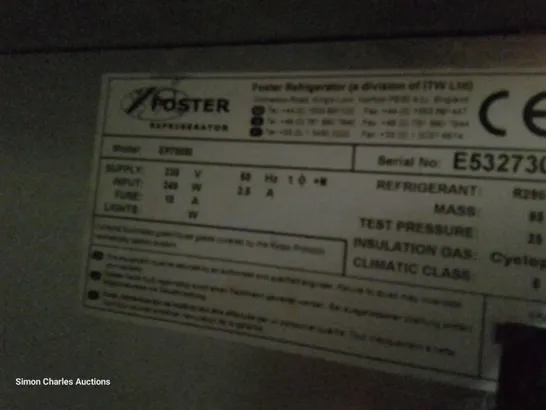 FOSTER TALL SINGLE DOOR FRIDGE Model EP700M