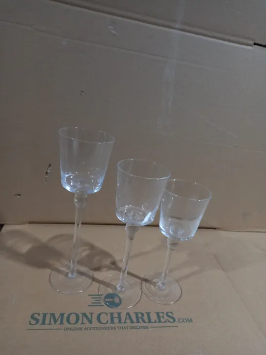 3 SETS OF HOUSEHOLD CANDLESTICK HIGH QUALITY GLASSES 