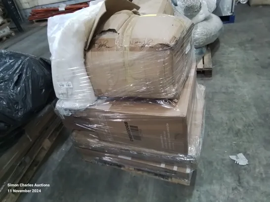 PALLET CONTAINING VARIOUS BOXED FURNITURE PARTS AND OTHER HOUSEHOLD ITEMS ETC.