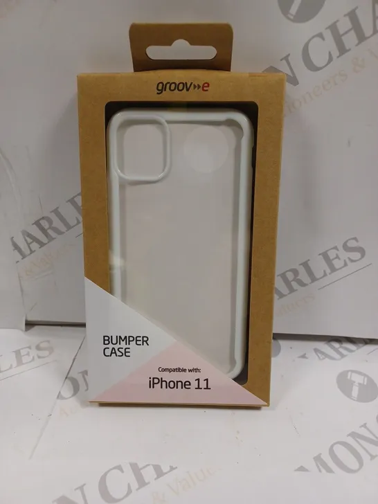 LOT OF APPROXIMATELY 100 GROOVE TPU EDGE BUMPER CASES FOR IPHONE 11 - WHITE