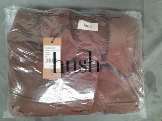 HUSH TAYLAH CROPPED WOOL JACKET IN GINGER SIZE 14