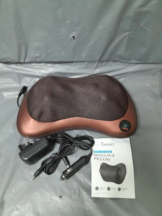 SOUL SMART NECK SHAITSU MASSAGER WITH CAR ADAPTOR (SIZE 31X11 CM) - BROWN