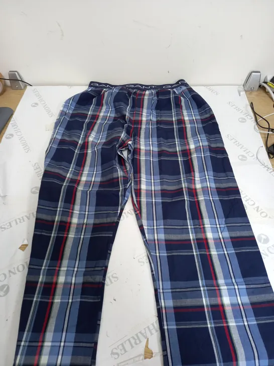 GANT CHECK PJAMA PANTS - CLASSIC BLUE - MEDIUM