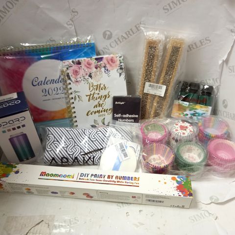 LOT OF APPROX 15 ASSORTED HOUSEHOLD ITEMS TO INCLUDE SELF-ADHESIVE NUMBERS, PAINT BY NUMBERS, WATERPROOF TAPE COVERS, ETC