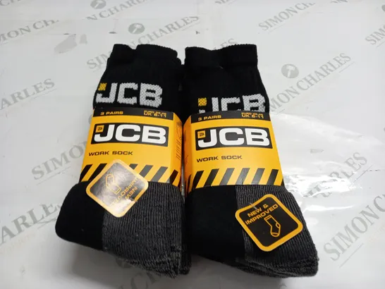 LOT OF 2 3-PACKS OF JCB SOCKS - UK 6-11