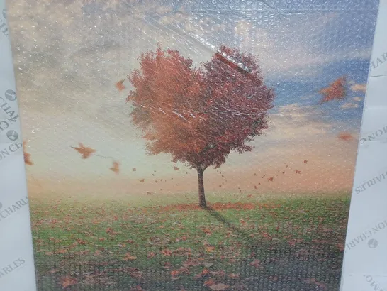 PIXXPRINT HEART-SHAPED TREE IN AUTUMN PHOTOGRAPHIC PRINT ON CANVAS IN MULTICOLOUR 70 X 70CM