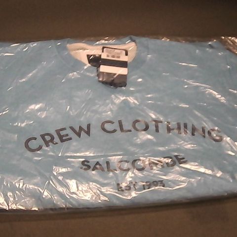 BAGGED CREW CLOTHING SWEAT SHIRT IN BLUE - XL