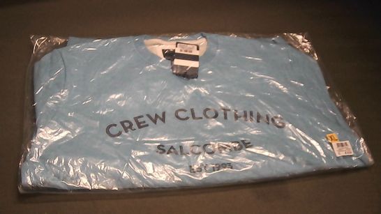 BAGGED CREW CLOTHING SWEAT SHIRT IN BLUE - XL