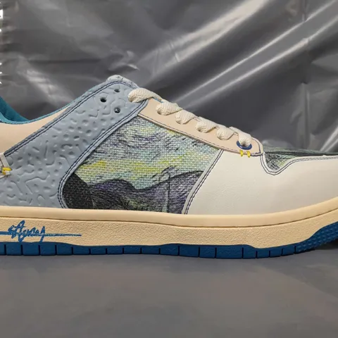 BOXED PAIR OF GALARTSY SNEAKERS IN VINCENT VAN GOGH THE STARRY NIGHT EU SIZE 41