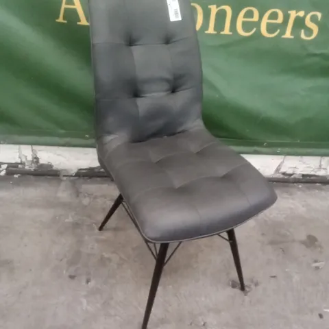 DINING CHAIR - GREY LEATHER