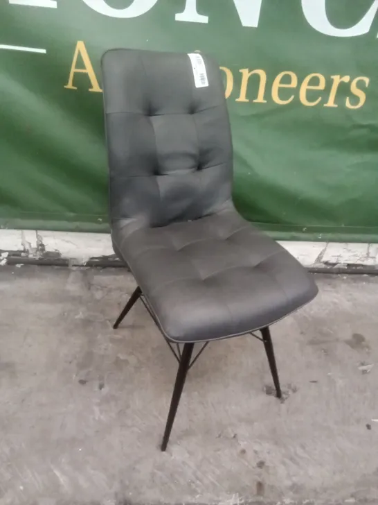 DINING CHAIR - GREY LEATHER