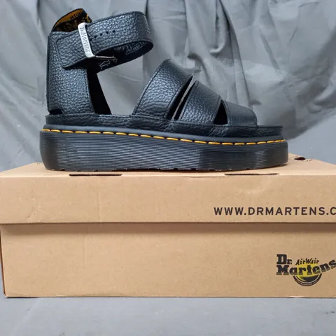 BOXED PAIR OF DR MARTENS CLARISSA II OPEN TOE CHUNKY SANDALS IN BLACK UK SIZE 5