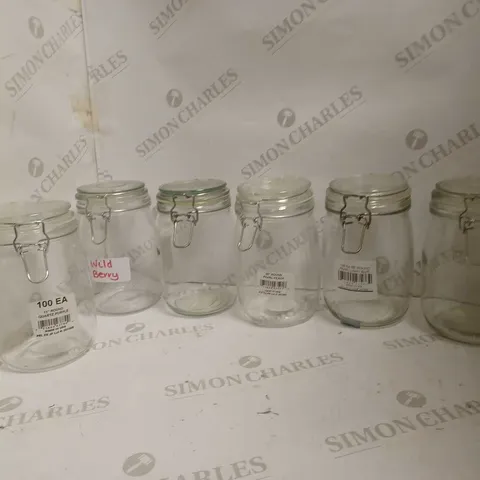 6 GLASS SEALABLE JARS 