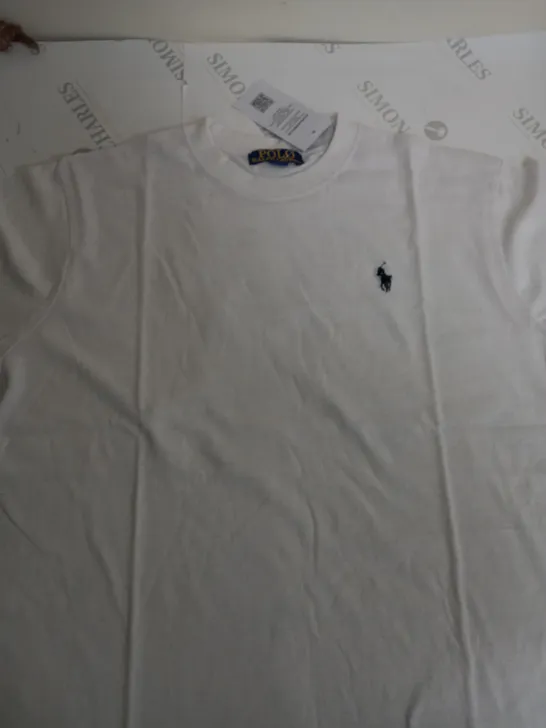 RALPH LAUREN POLO LOGO TSHIRT WHITE -LARGE