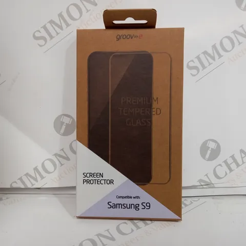 APPROXIMATELY 120 SEALED BRAND NEW GROOVE SAMSUNG S9 COMPATIBLE PREMIUM TEMPERED GLASS SCREEN PROTECTORS (GV-MP077)