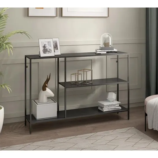 BOXED ELENNA 120CM STEEL CONSOLE TABLE - BLACK (1 BOX)