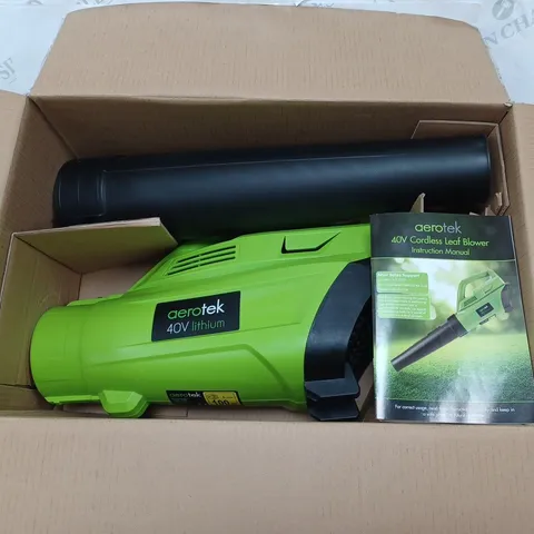 BOXED AEROTEK 40V CORDLESS LEAF BLOWER 