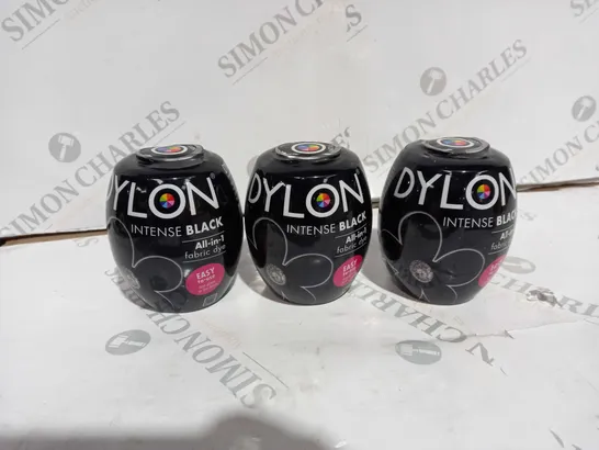 3 X DYLON INTENSE BLACK ALL-IN-1 FABRIC DYE 