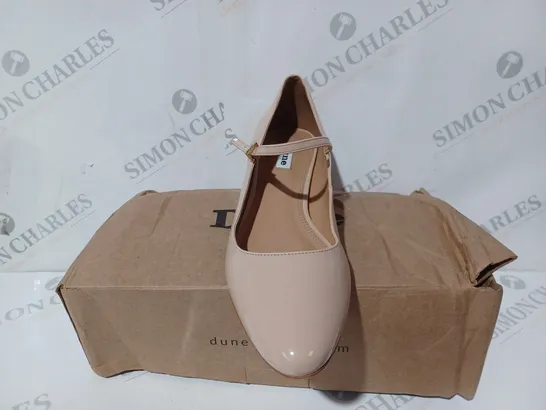 DUNE BLUSH PATENT FLAT MARY JANE BALLER - SIZE 6