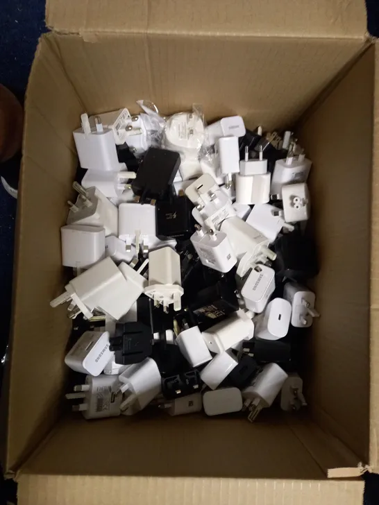 BOX OF ASSORTED PLUG ADAPTERS