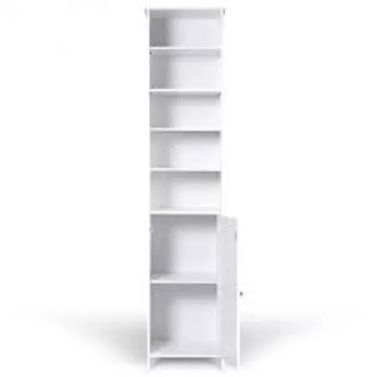 BOXED COSTWAY 72" H BATHROOM FREE STANDING FLOOR STORAGE SHELVING CABINET - WHITE