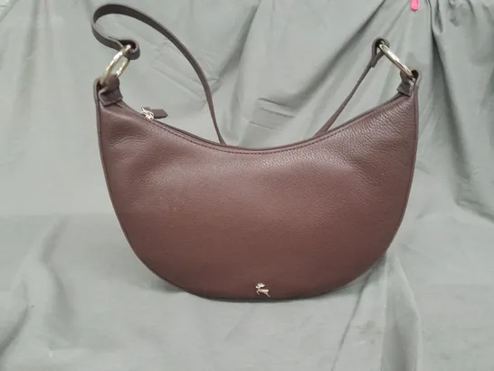 ASHWOOD CRESCENT LEATHER SHOULDER BAG IN MILK CHOCOLATE